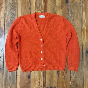 Women's Orange Cardigan Sweater